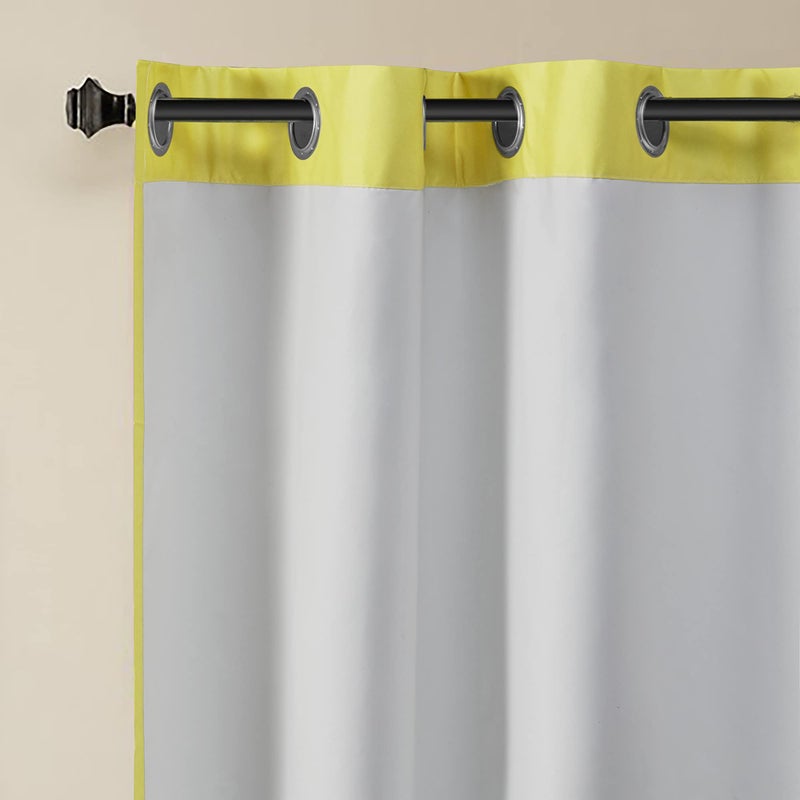 Intelligent Design Yellow in Grey Chevron Printed Curtains for Living Room or Bedroom, Modern Contemporary Grommet Room Darkening Curtains, 42x84, 2-panel pack - Image 4